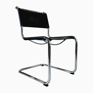 S33/S34 Cantilever Chair in Black Leather by Mart Stam & Marcel Breuer for Thonet, 1990s-QDV-1966661