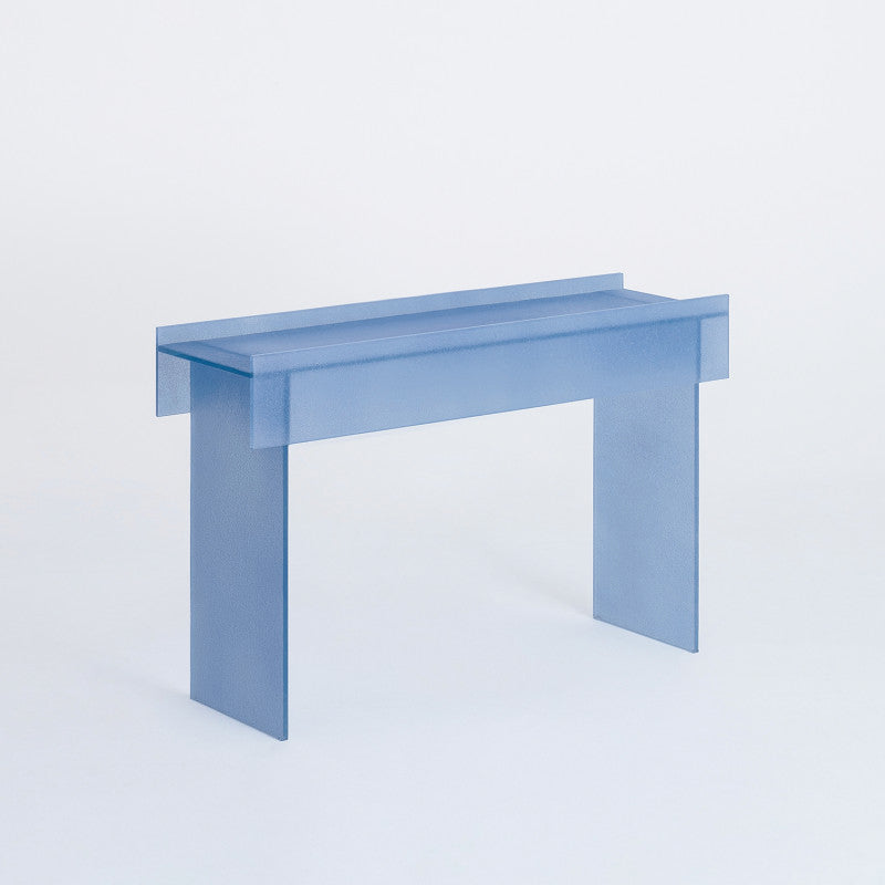 Simoon - Rectangular Crystal Console Table by Glas Italia #light blue