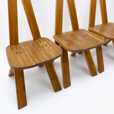 S45 Chairs by Pierre Chapo, 1980s, Set of 5-TJQ-1305330