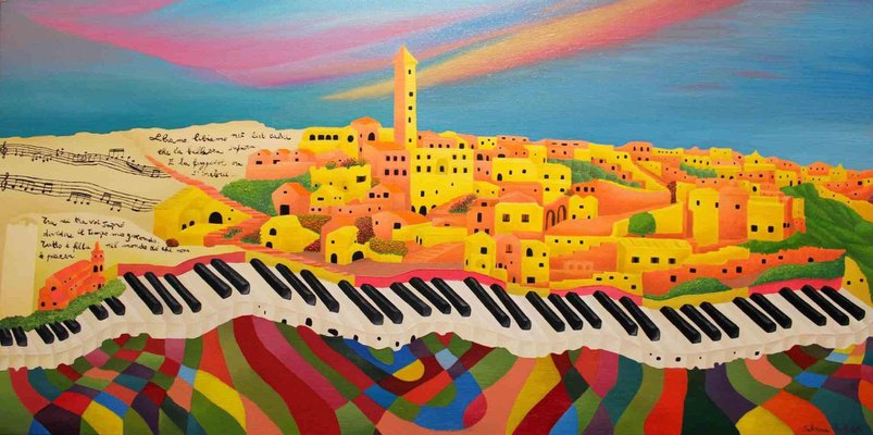 Sabrina Pugliese, Libiamo in Matera, Original Oil Painting on Canvas, 2019-ZCI-983881