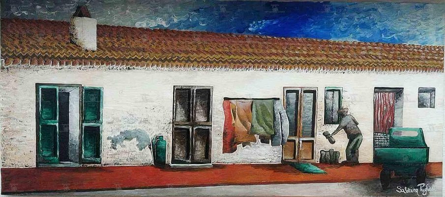 Sabrina Pugliese, Old Village, Original Oil Painting, 2016-ZCI-983890