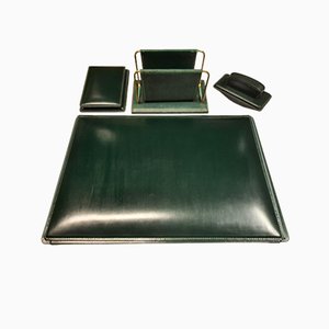 Saddle-Stitched Leather Model DLG Writing Set by Jacques Adnet, 1940s, Set of 4-AWH-825575