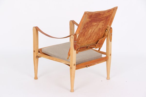 Safari Chair with Natural Leather by Kaare Klint for Rud. Rasmussen-DQ-1582034