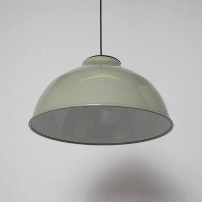 Sage Green Enamel Hanging Lamp, 1950s-JC-1389072