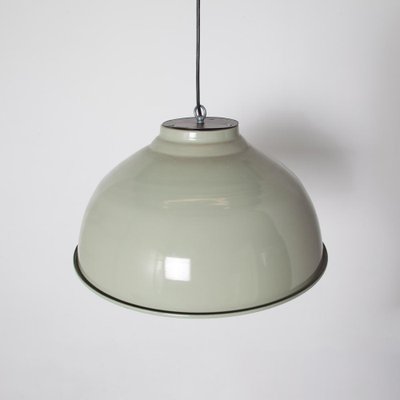 Sage Green Enamel Hanging Lamp, 1950s-JC-1389072