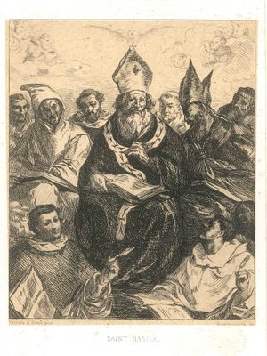 Saint Basile - Original black and white Etching After F. Herrera the Old 1859-ZCI-754885