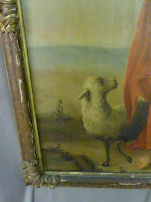 Saint John the Baptist and the Mystic Lamb, 19th-Century, Oil on Canvas, Framed-WSV-1028757