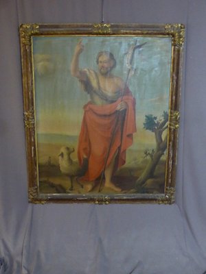 Saint John the Baptist and the Mystic Lamb, 19th-Century, Oil on Canvas, Framed-WSV-1028757