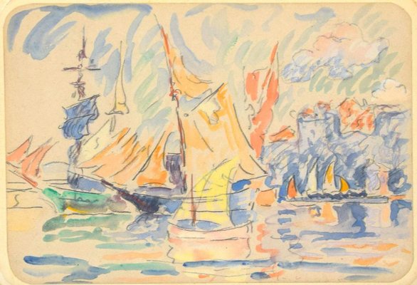 Saint Tropez - Original Watercolor Drawing by Paul Signac - 1900 ca. 1900 ca.-ZCI-756099