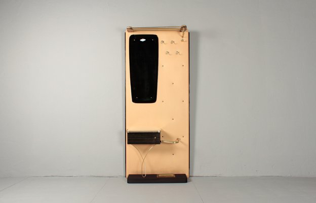 Salmon-Colored Compact Wardrobe with Mirror, 1961-DUM-1703451