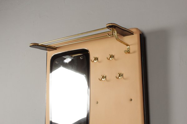 Salmon-Colored Compact Wardrobe with Mirror, 1961-DUM-1703451