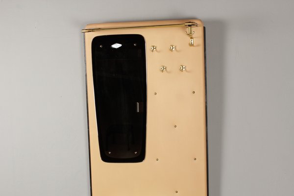 Salmon-Colored Compact Wardrobe with Mirror, 1961-DUM-1703451