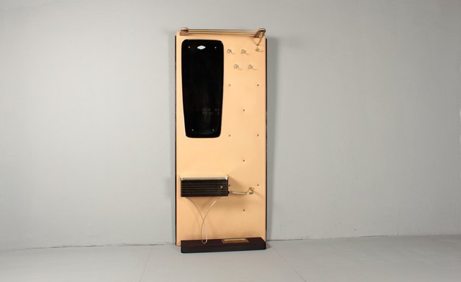 Salmon-Colored Compact Wardrobe with Mirror, 1961-DUM-1703451