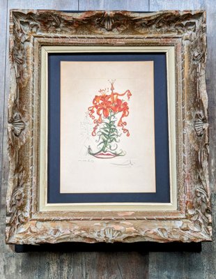 Salvador Dali, Flowers: Lilium Aurancacium et labra barocantia, 1972, Original Etching-NRC-1720066