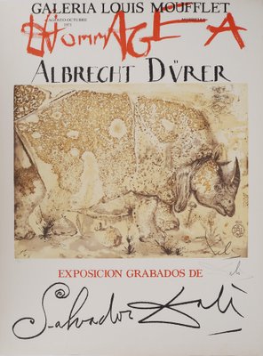 Salvador Dali, Rhinoceros, Homage to Albrecht Dürer, Lithograph Poster-KHH-2044033