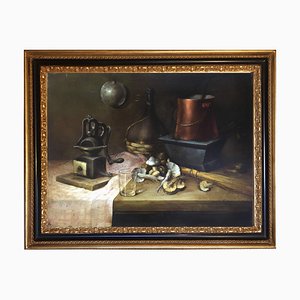 Salvatore Marinelli, Italian Still Life, Oil on Canvas, Framed-YUW-1298480