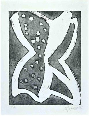 Sante Monachesi, The Butterfly, Original Etching, 1970s-ZCI-1758957