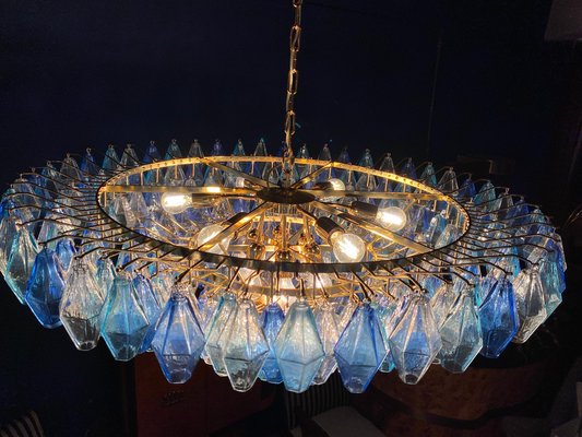 Sapphire Color Poliedri Murano Glass Ceiling Light or Chandelier-MBH-1139846