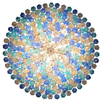 Sapphire Color Poliedri Murano Glass Ceiling Light or Chandelier-MBH-1139846