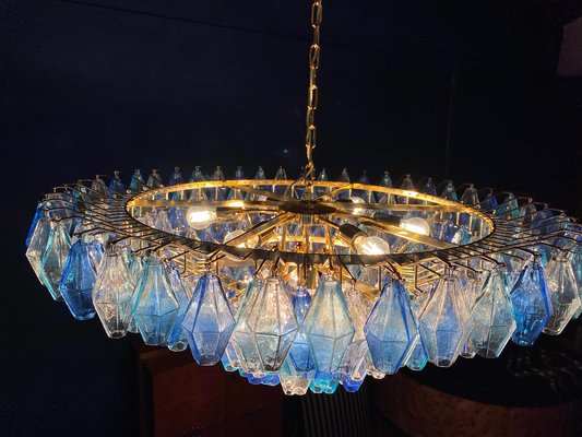 Sapphire Colored Murano Glass Poliedri Chandelier-MBH-1175969