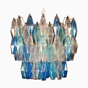 Sapphire-Colored Murano Glass Poliedri Chandelier in the Style Carlo Scarpa-MBH-1032401