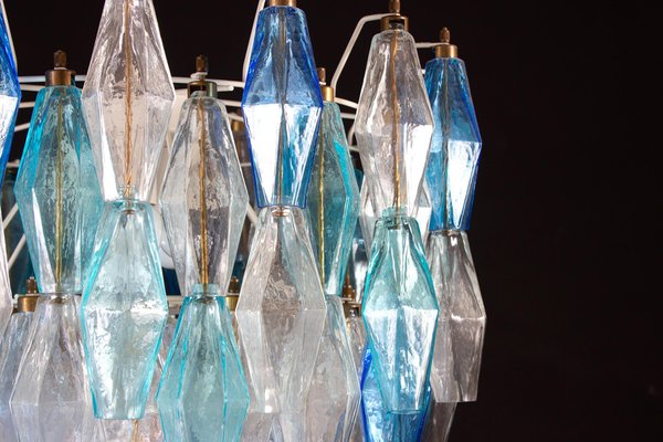 Sapphire-Colored Murano Glass Poliedri Chandeliers in the Style Carlo Scarpa, Set of 2-MBH-1032331