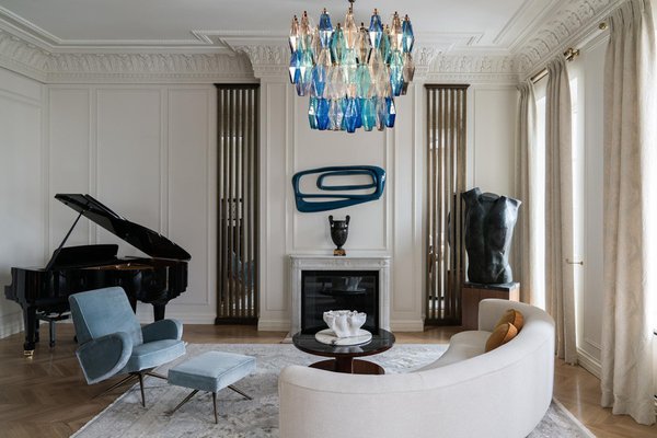 Sapphire-Colored Murano Glass Poliedri Chandeliers in the Style Carlo Scarpa, Set of 2-MBH-1032331