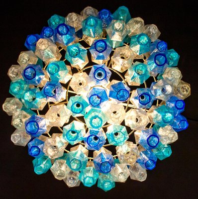 Sapphire Murano Glass Poliedri Chandelier in the Style of C. Scarpa-MBH-1032604