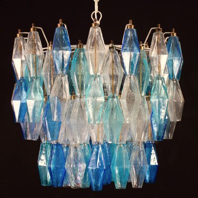 Sapphire Murano Glass Poliedri Chandelier in the Style of C. Scarpa-MBH-1032604