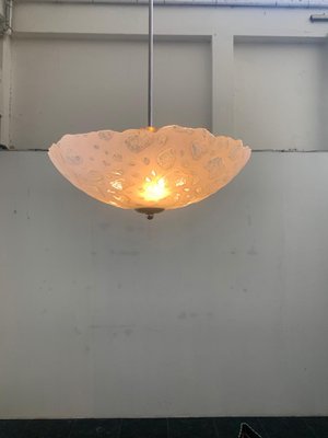 Satin Glass Chandelier with Irregular Bubbles-IJR-1076206