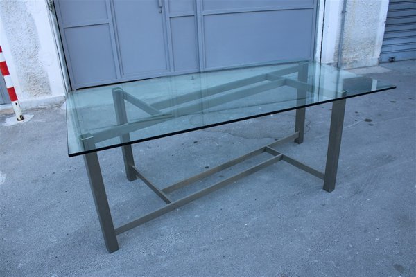 Satin Steel Dining Table from Formanova, 1960s-EH-691779