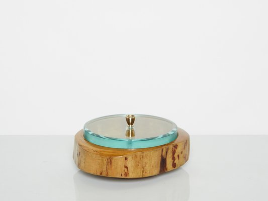 Satinwood Glass Box by Pietro Chiesa for Fontana Arte, 1940s-YJA-1408827