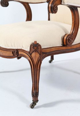 Satinwood Victorian High Back Armchair or Voltaire Chair, 1860s-MY-824019