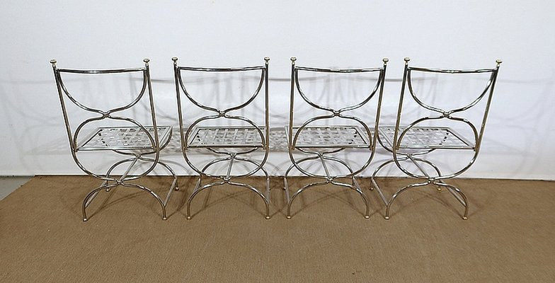 Savonarole Model Table and 4 Chairs Set from Maison Jansen, 1960s, Set of 5-RVK-1311074