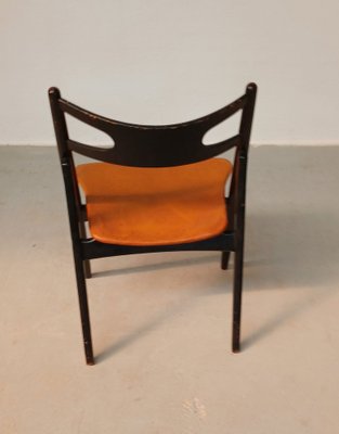 Sawbuck Chair in Original Leather by Hans J. Wegner for Carl Hansen & Søn, 1950s-VVO-1725232