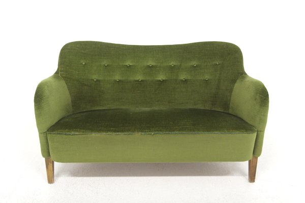 Scandinavian 3-Seater Velvet Sofa, Sweden, 1960s-GEK-1738623