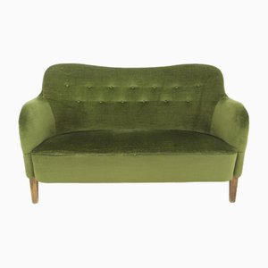 Scandinavian 3-Seater Velvet Sofa, Sweden, 1960s-GEK-1738623