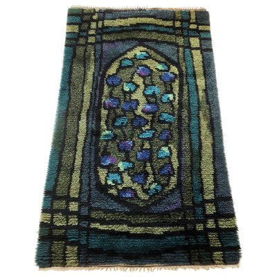 Scandinavian Abstract High Pile Rya Rug Carpet, Sweden, 1960s-QZ-1114596