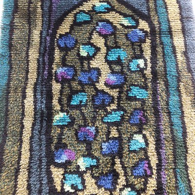 Scandinavian Abstract High Pile Rya Rug Carpet, Sweden, 1960s-QZ-1114596