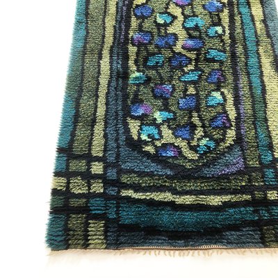 Scandinavian Abstract High Pile Rya Rug Carpet, Sweden, 1960s-QZ-1114596