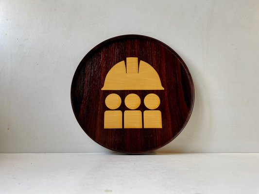 Scandinavian Abstract Mahogany Tray from Intarsia Ringe, 1970s-LCR-1003731