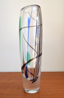 Scandinavian Abstracta Glass Vase by Vicke Lindstrand for Kosta, 1960s-OV-1007336