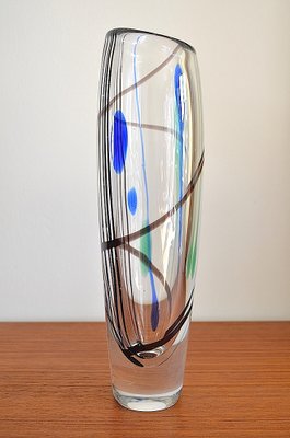 Scandinavian Abstracta Glass Vase by Vicke Lindstrand for Kosta, 1960s-OV-1007336