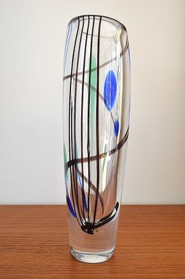 Scandinavian Abstracta Glass Vase by Vicke Lindstrand for Kosta, 1960s-OV-1007336