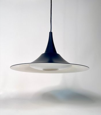 Scandinavian Aluminium & Opaline Glass Tulip Hanging Lamp, 1970s-JP-1793185