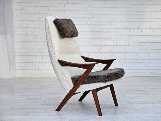 Scandinavian Armchair in Leather & Teak, 1960s-TMW-1791470