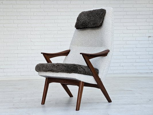 Scandinavian Armchair in Leather & Teak, 1960s-TMW-1791470