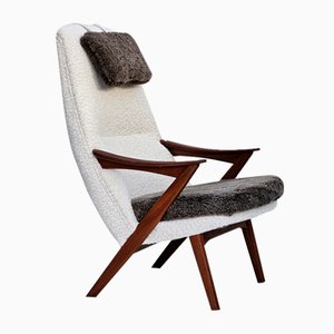 Scandinavian Armchair in Leather & Teak, 1960s-TMW-1791470