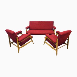 Scandinavian Armchairs and Sofa, 1960s, Set of 3-HS-1780370