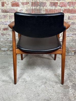 Scandinavian Armchairs in Teak and Skai attributed to Erik Kirkegaard for Høng Stolefabrik, 1960s, Set of 2-RWZ-2028235